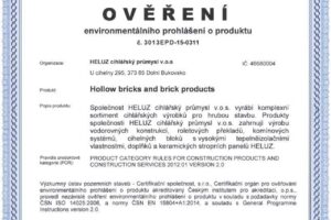 Heluz jako jediný tuzemský výrobce cihel deklaruje certifikátem EPD ekologickou výrobu
