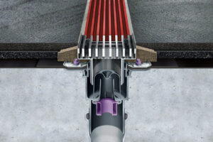 Žlab MEA PG 1500 EVO s výškou 30 mm pro odvodnění parkovišť, dílen, garáží a nástupišť