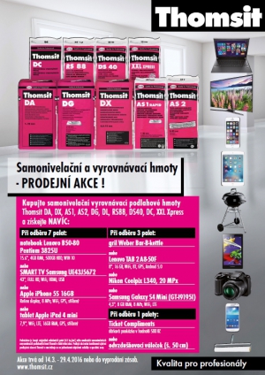 V dubnu vrcholí prodejní akce samonivelačních vyrovnávacích podlahových hmot Thomsit 