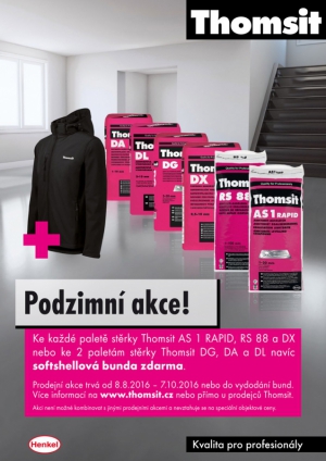 Podzimní akce Thomsit – k vybraným stěrkám softshellová bunda zdarma